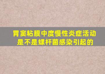 胃窦粘膜中度慢性炎症活动 是不是螺杆菌感染引起的